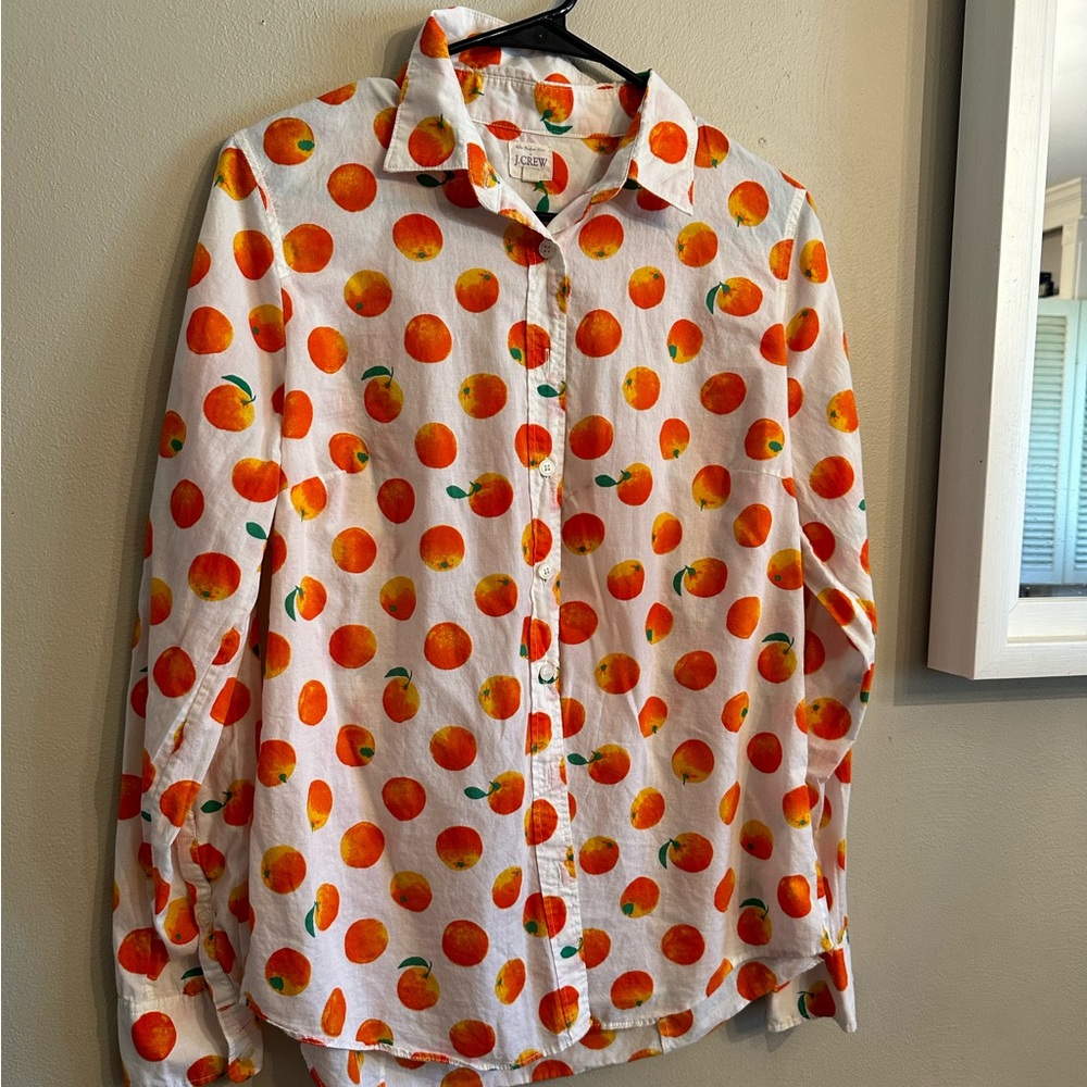J. Crew Womens Oranges long sleeve button up sz S